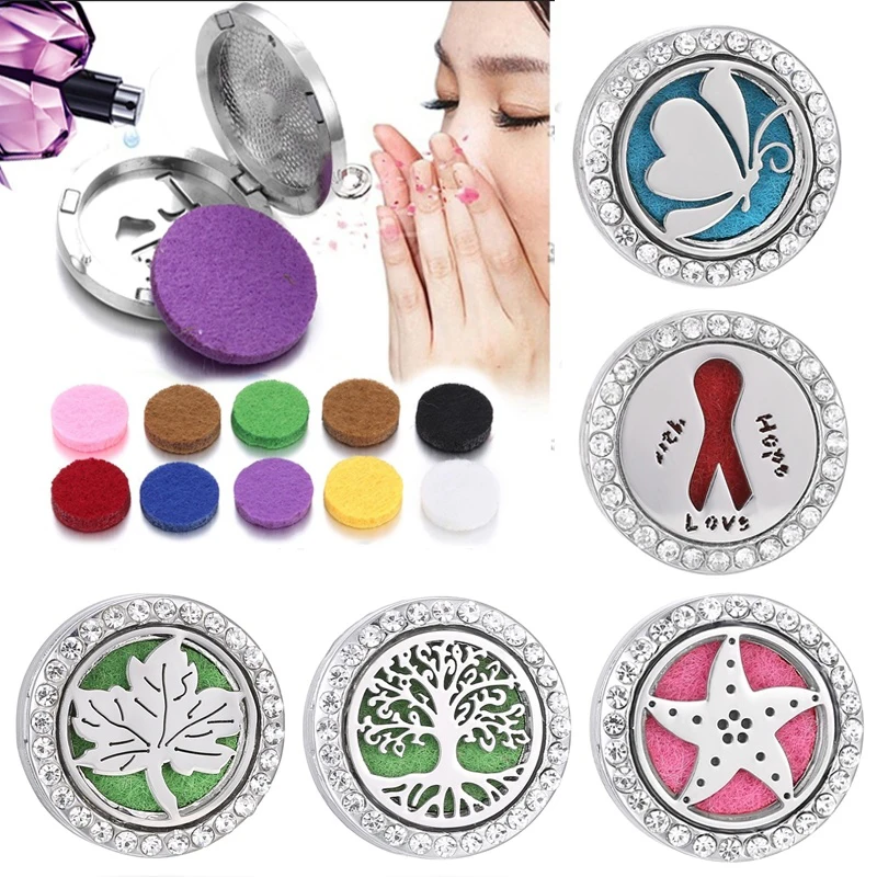 Магнитный медальон из нержавеющей стали для ароматерапии кнопки 18 мм браслет