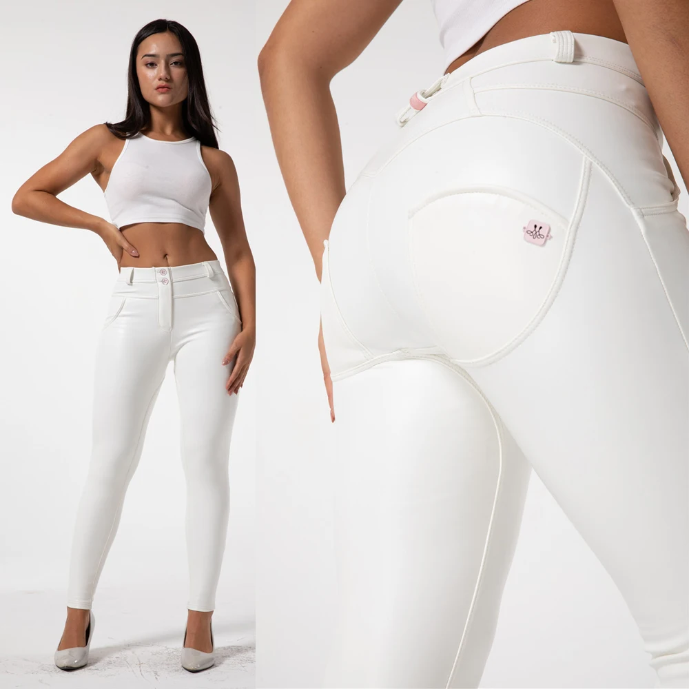 Melody White Jeans Faux Leather Leggings Skinny Fitness Pants Push Up Sexy  Leggings Middle Waisted Workout Casual Jeggings Gym - AliExpress