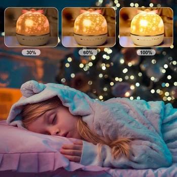 

Music Rotating Projector Lamp LED Night Light Intelligent Night Light USB Rechargeable Corridor Bathroom for Kids Gift