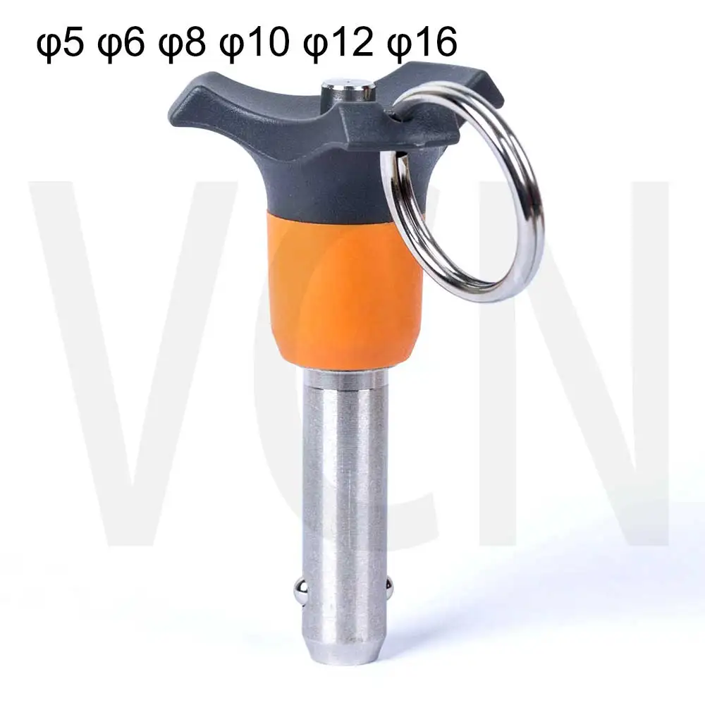 BLP quick release pins,nylon button ball lock pins,diameter 5 6 8 10 12 16 ,length 10 15 TO 100 mm Stainless steel pins afbeelding