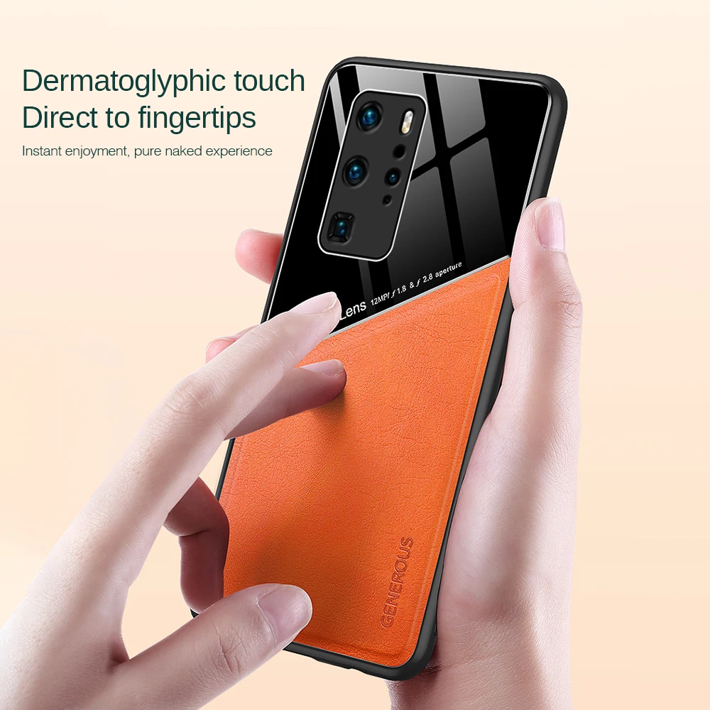 Luxury Shockproof Business Leather texture Case For Huawei P40 P30 P20 Mate 30 20 Lite Pro P40Pro Plus Car Holder Cases Cover cute phone cases huawei