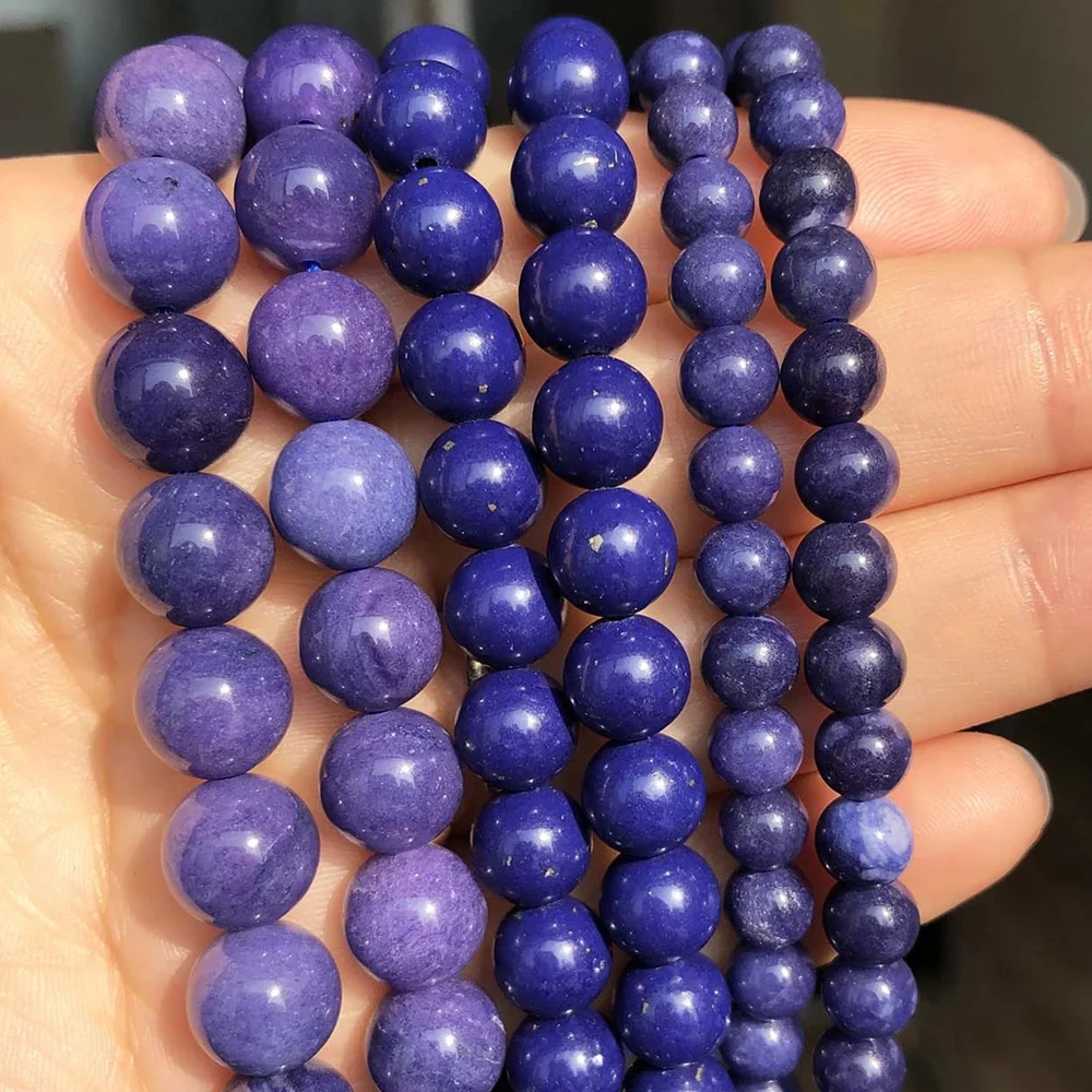 6-12mm Natural Stone Beads Blue Kyanite Smooth Loose Spacer for Jewelry Making DIY Bracelet Accessories 15'' | Украшения и
