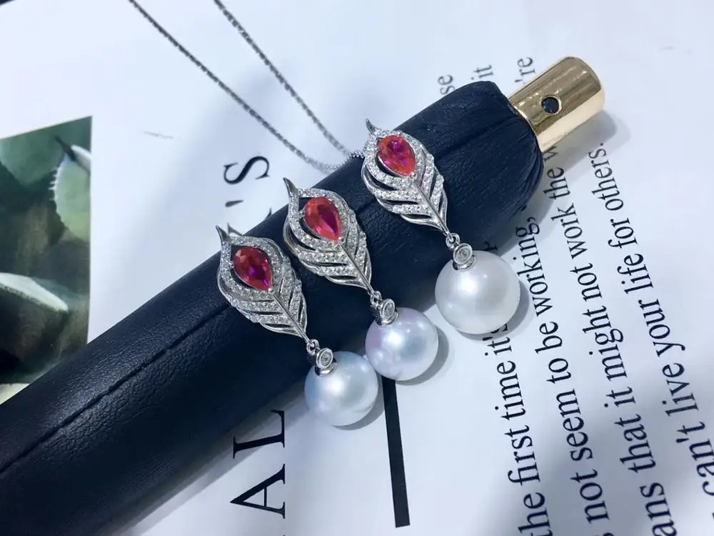 

Feather 925 Sterling Silver Pendant Earrings Set Base Mounts Findings Beautiful Jewelry Set Parts Fittings Women's Accessories