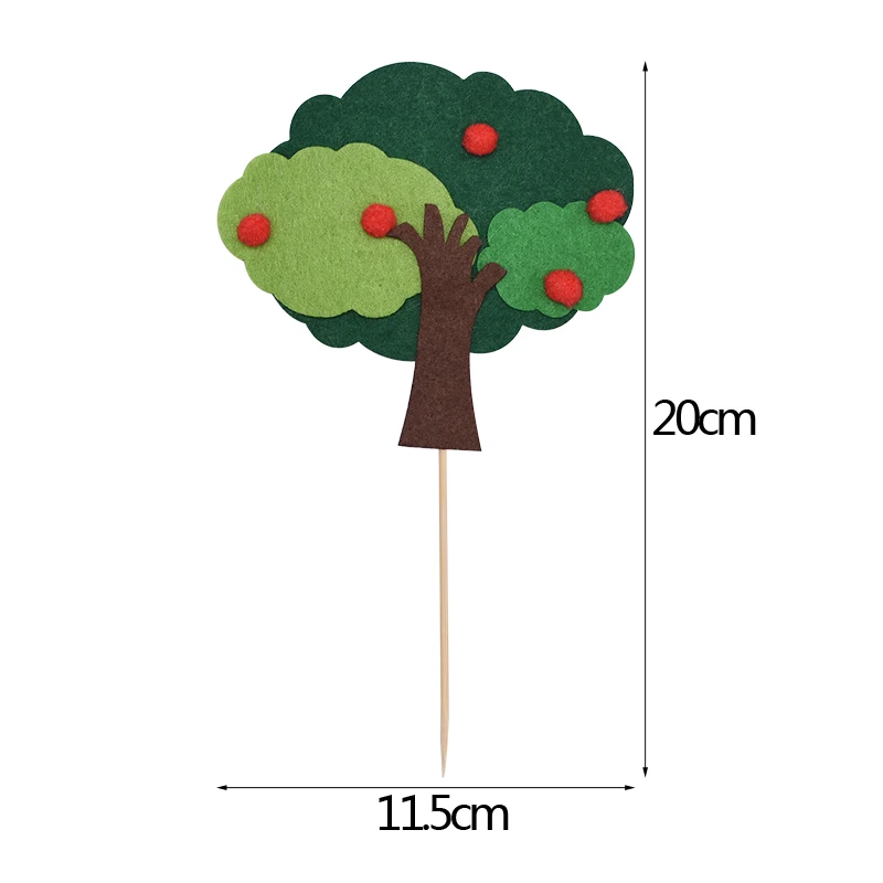 Тема джунглей, вечерние, милые, войлочные верхушки на дереве, Лев, лиса, животные, декор кекса для детей, на день рождения, вечерние украшения для душа - Цвет: B06