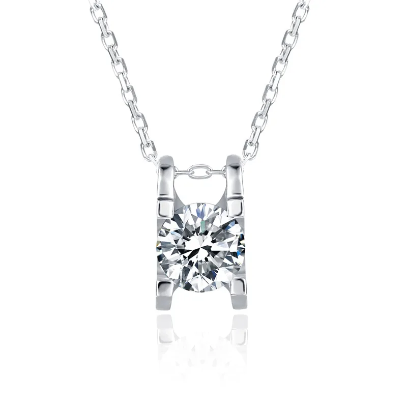 1 карат Лаборатория Grown Moissanite Алмазный Пасьянс горка подвеска твердая s925 серебро