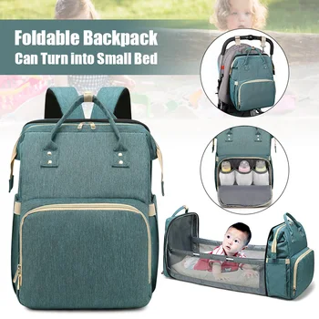 

Multifunctional Large Capacity Diaper Bag Backpack Foldable Travel Bag for Dad Mom Can Turn into Small Bed TC21
