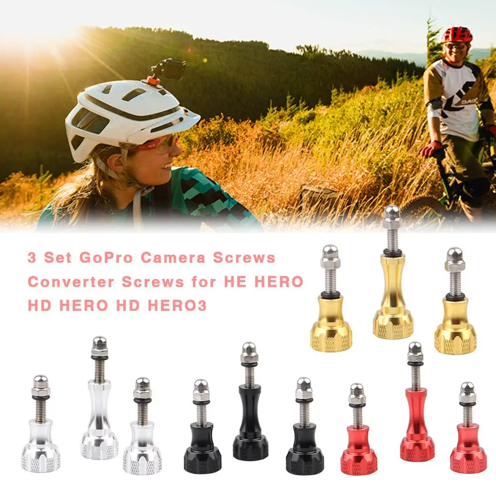 3 шт. Универсальный Длинный Винт для камеры Gopro Hero 7 6 5 для экшн-камеры винты из нержавеющей стали с капюшоном аксессуары для камеры 4