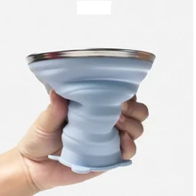 4 цвета 250 мл силиконовая кружка для походов Выдвижная складная кофейная чашка телескопическая складная чашка для чая Спорт на открытом воздухе Тур водная чашка