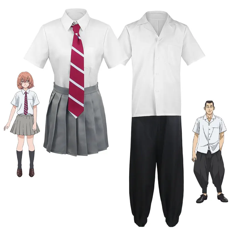 Anime Tokyo Revengers Tachibana Hinata Cosplay Costume JK School Outfits Shirt Tie Skirt Socks Suit Halloween Clothes | Тематическая