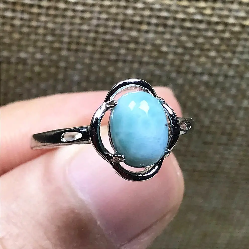 Подлинное кольцо из натурального синего камня Larimar ювелирное изделие для женщин