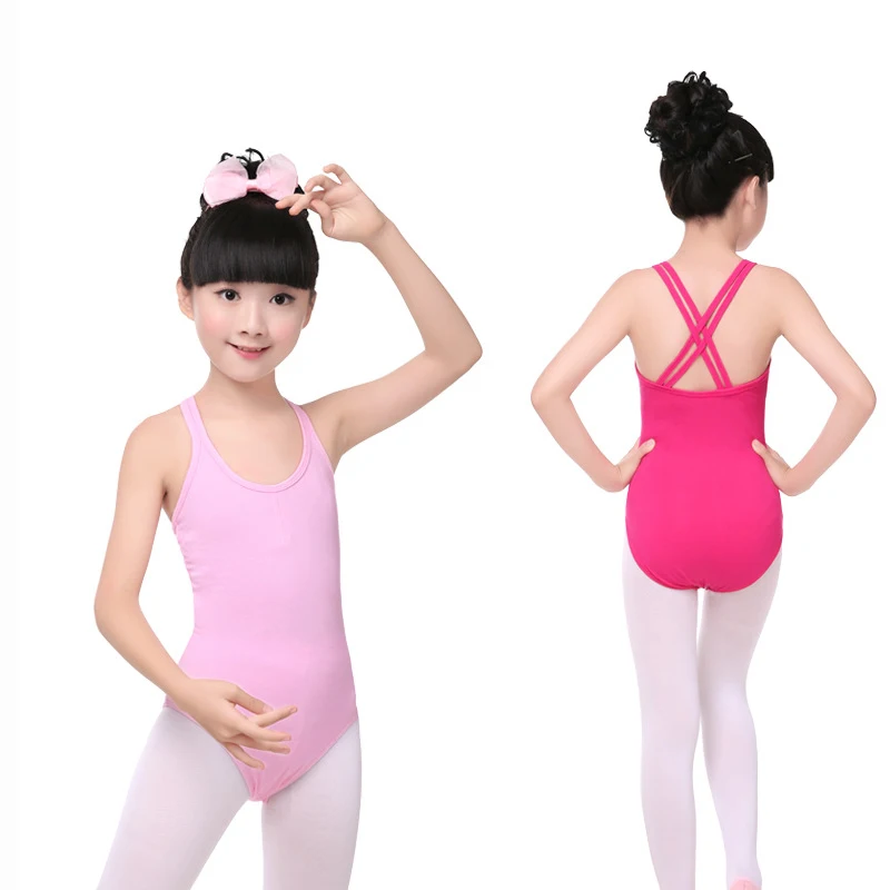 5 Color Sofe Cotton Dance Ballet Leotards For Girls Ballet Dance Dancewear Gymnastics Leotard Two Straps Dress