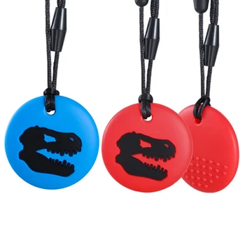 

Baby Teether Silicone Dragon Pattern Pendants Baby Teething Necklace Teether Autism Sensory Chewing Toys