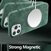 Italian Alcantara Case for iPhone 15 Pro Max Business Leather Phone Back Cover for iPhone 16 Pro Max Magnets For MagSafe Grey 3
