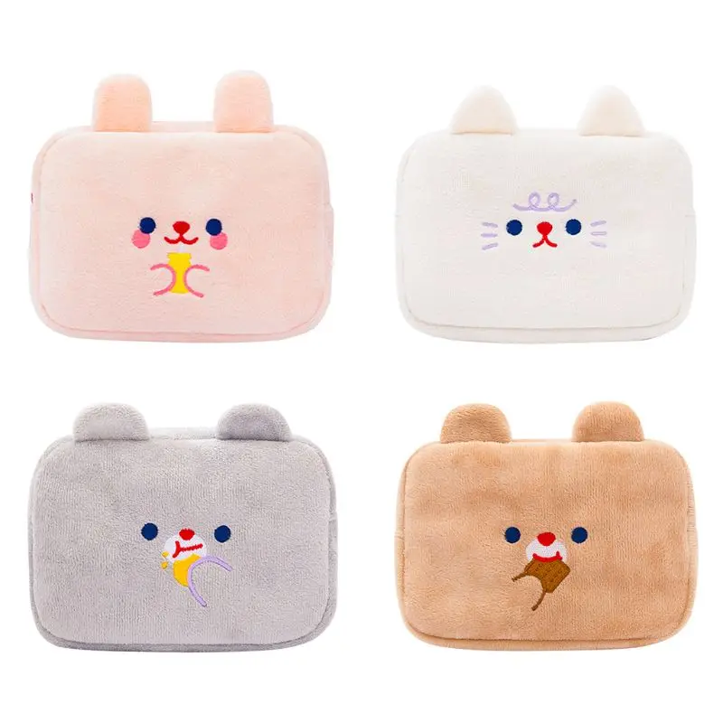 Cute Velour Travel USB Flash Drives Case Organizer Bag Digital Storage Pouch Dat