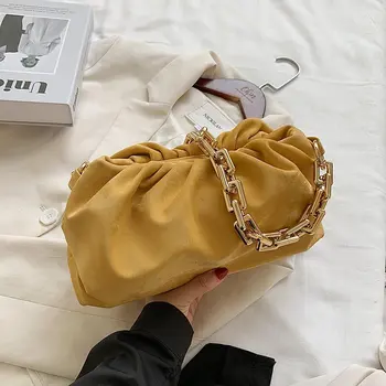 

Luxury Handbag Women Bags Designer 2020 Soft Velvet Clutches Thick Chain Shoulder Bags For Women Crossbody Bags Lady Hand Purse
