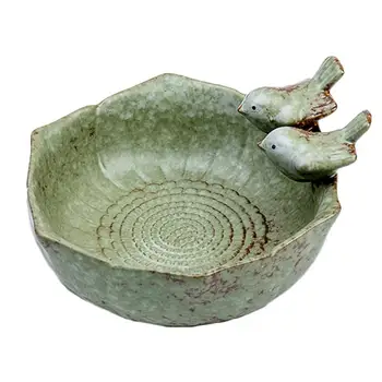 

1Pc Bird Feeder Ceramic Basin Household Bird Feeder Creative Food Holder for Garden Bird Pet
