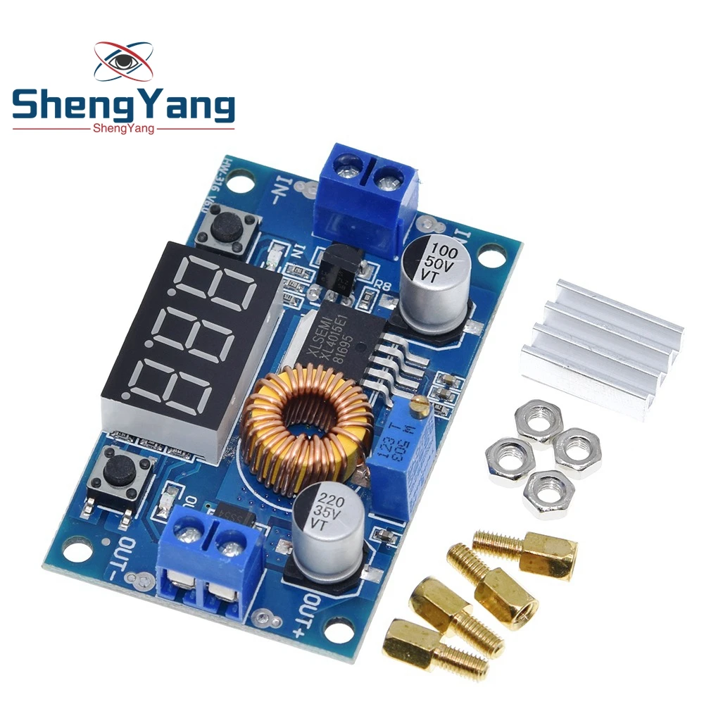 

ShengYang 5A 75W XL4015 DC-DC Converter Adjustable Step-Down Module 4.0-38V to 1.25V-36V DIY Adjustable Power Supply