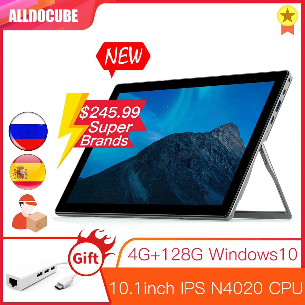 Alldocube iWork20 планшет с 10 1-дюймовым дисплеем процессором N4020 ОЗУ 4 Гб ПЗУ 1 ГБ win10 iWork 20 |