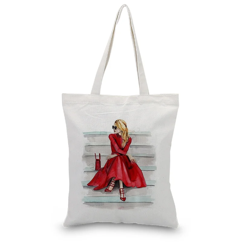 

Handbag Canvas Tote Bag Shopping Bag Daily Use Custom Print Logo Text DIY Eco Ecologicas Reusable Recycle
