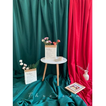 

Dark Green Vintage Photo Backdrop Ins Red Wall Live New Year Decoration Clothing Portrait Photography Props Backgrounds