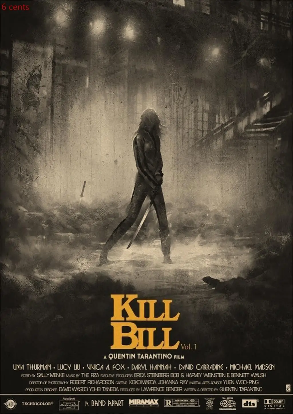 Квентин Тарантино, фильм, плакат, Kill Bill Kraft, плакат, украшение, постер, стикер с изображением фильма, Ретро плакат