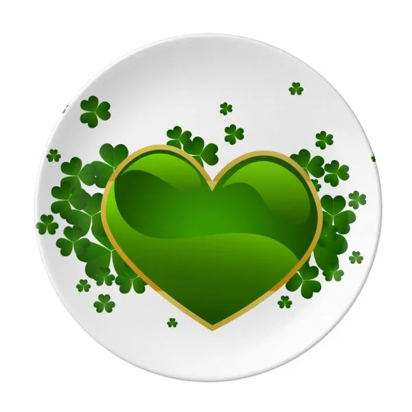 

Clover Heart Ireland St.Patrick's Day Dessert Plate Decorative Porcelain 8 inch Dinner Home