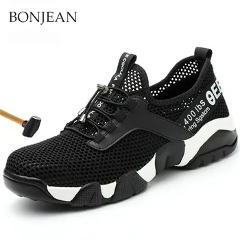 

Men's Steel Head Safety Work Shoes Mesh Light Breathable Casual Sports Shoes Anti-piercing Labor Insurance Shoes Safety Shoes