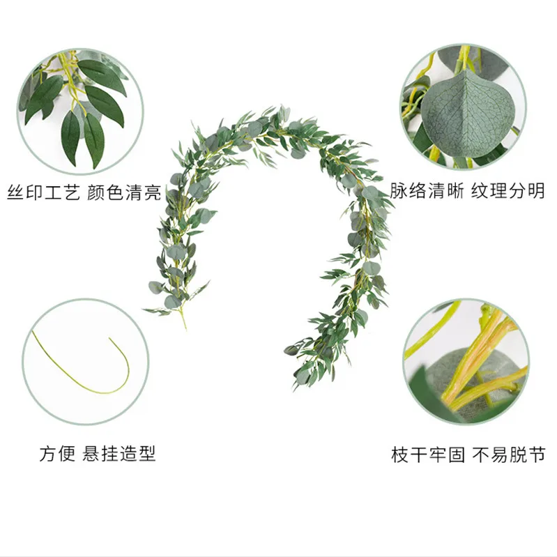 Eucalyptus Bundle Faux Flowers Evergreen tree artificial Plants para decoracion home decor Vase