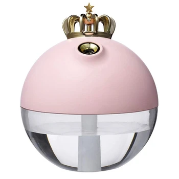 

Mini Size Cute USB Crown Humidifier Office Desk Humidifier for Bedroom Home Office Car USB Room Humidifier(Pink)