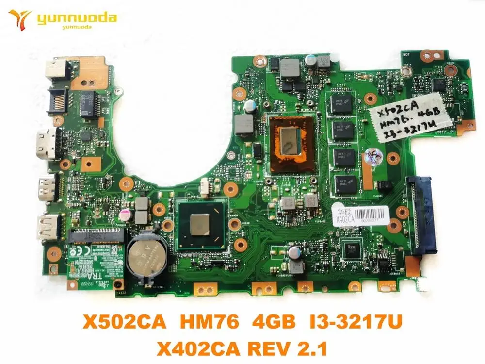  Original for ASUS X502CA laptop motherboard X502CA HM76 4GB I3-3217U X402CA REV 2.1 tested good fre
