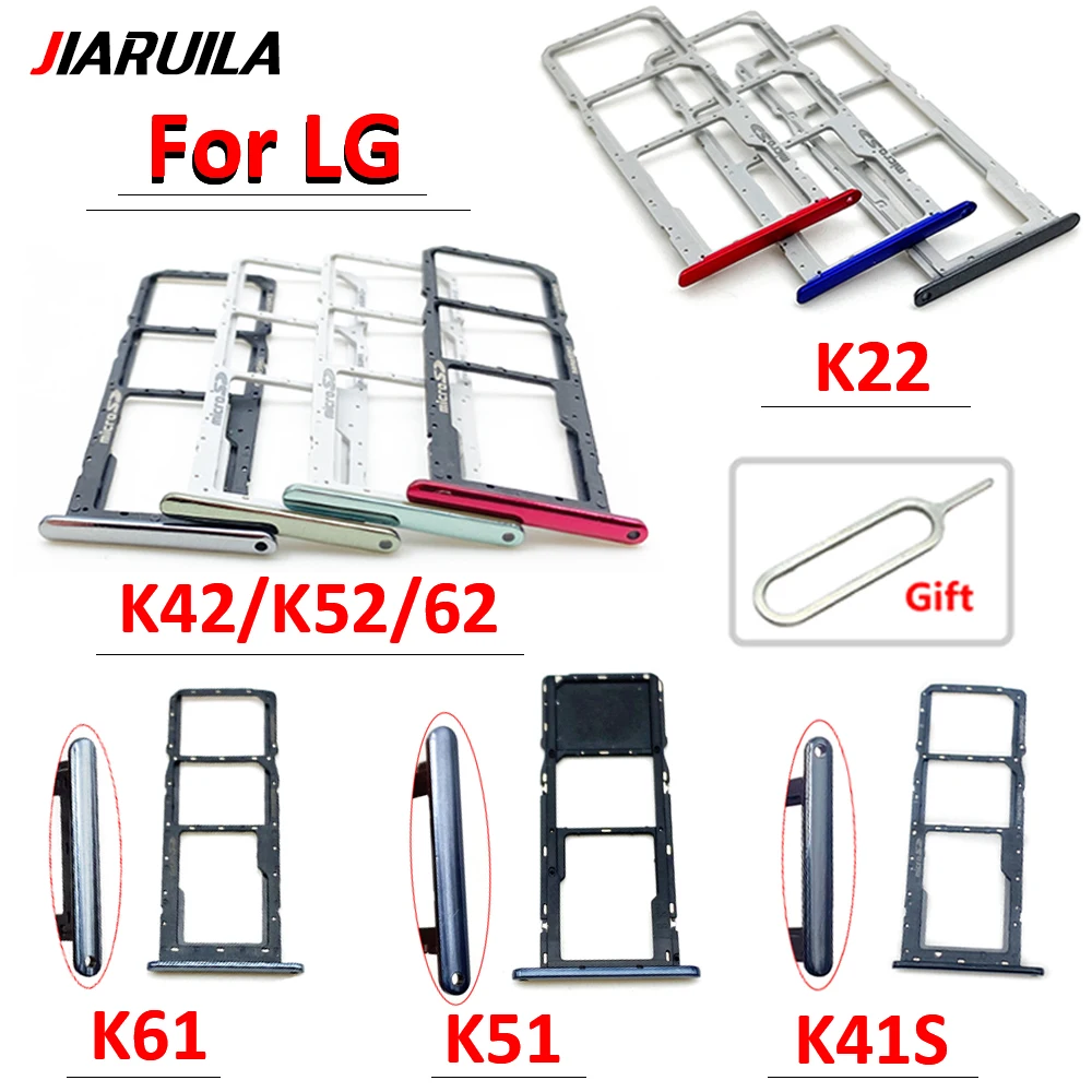 

Original New For LG K22 K42 K52 K62 K41S K51 K61 SIM Card chip slot drawer SD Card Tray Holder Adapter Replacement Parts + Pin