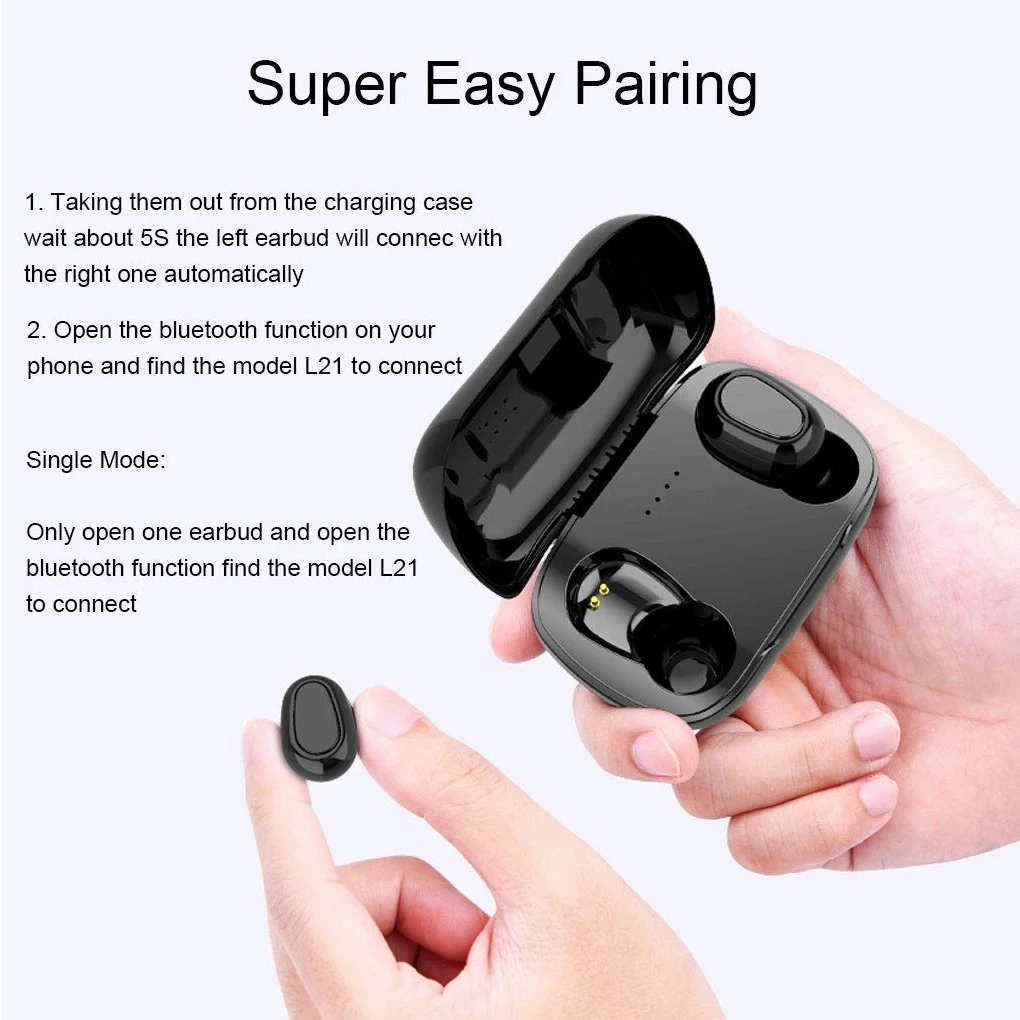 TWS Bluetooth 5 0 Bluetooth Earphone HIFI Sounds Wireless Headphones Handsfree Headset Gaming Headphones For iPhone