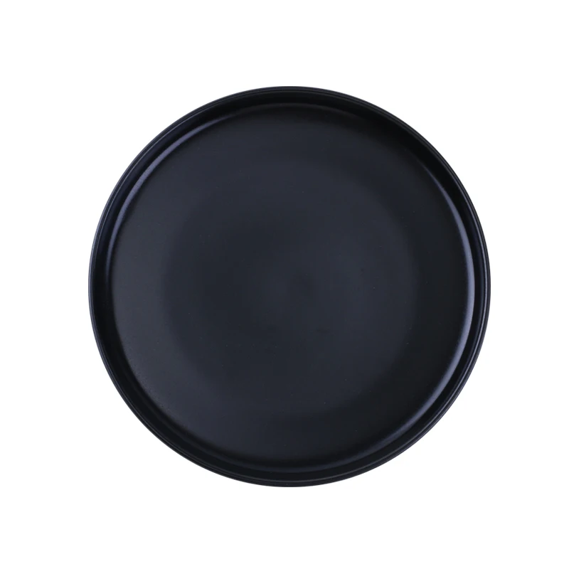 Креативная матовая Западная тарелка, бытовые керамические блюда для бифштекса, черная японская посуда, тарелка для завтрака, кухонный поднос для еды - Цвет: 1pcs-8 inches
