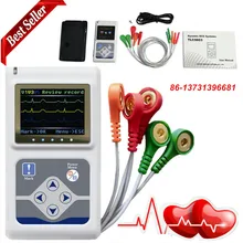 Contec 24h monitor de titular dinâmico ecg, máquina de sistema ekg, analisador de empacotadores, software pc tlc9803