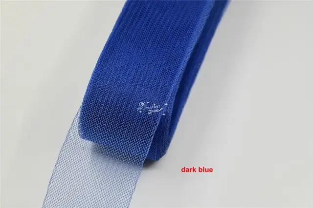 Crinolines Horsehair Mesh Fabric Soft Polyester Wedding  Latin Dance Head Dress Accessories 1cm ~12cm dark blue