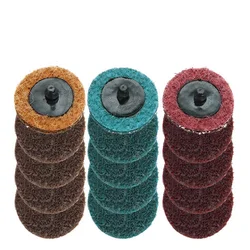 Disco de pulido de 2 pulgadas y 50mm, discos de lijado de nailon de par, almohadilla de papel de lija de superficie, disco de cambio rápido para herramienta rotativa, 35 piezas