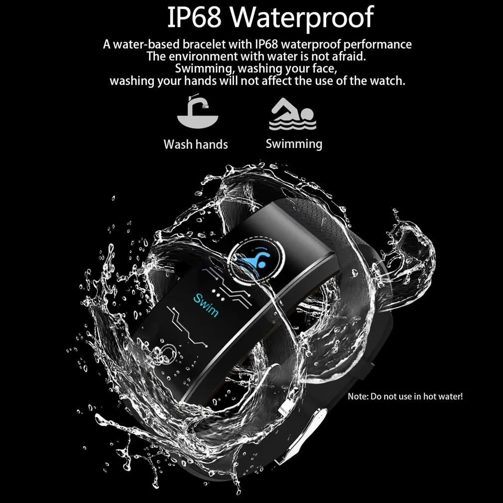 Умный Браслет QW18, фитнес-трекер, шагомер, Bluetooth, датчик сердечного ритма, кровяного давления, водонепроницаемые умные часы