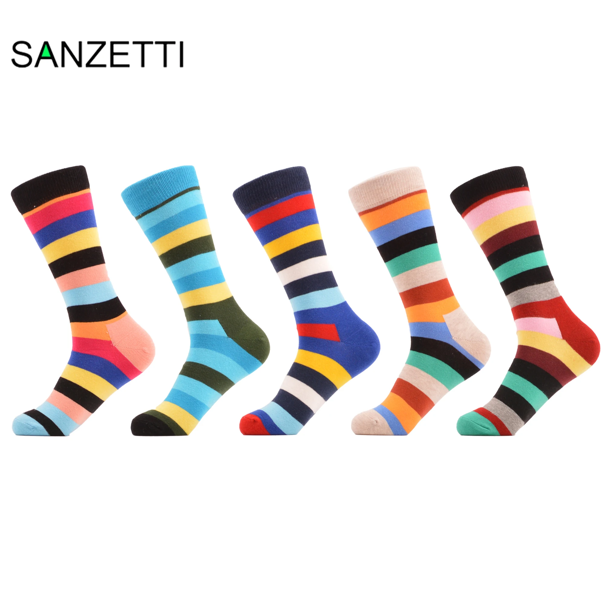 Сланцы SANZETTI 5 пар/лот цветастые мужские индивидуальные носки Hipter дизайн