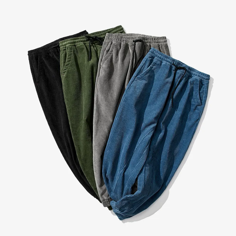

City Where the Product 2019 Autumn Japanese-style Men Casual Trousers Corduroy Pants 9 Pants Trouser Men