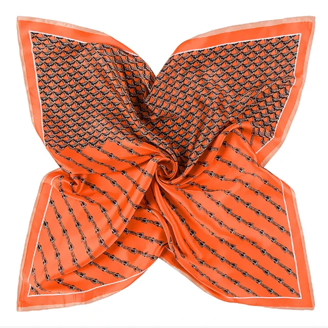 2021 summer square 33 color silk scarf fashion print ladies luxury hair band turban handkerchief head female beach shawl ML15 36