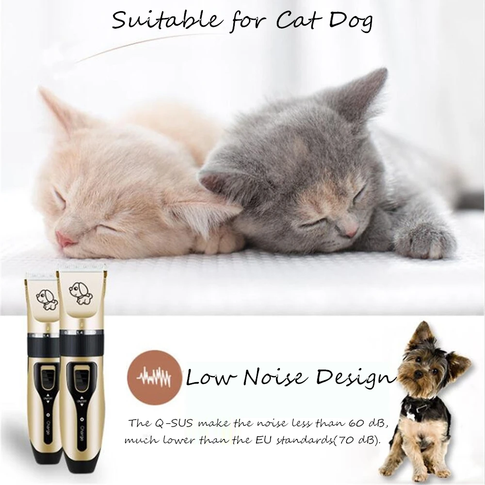 Rechargeable Low-noise Pet Dog Hair Trimmer Shaver Electric Scissors Animals Grooming Clippers Cat Cutter Pets Hair Cut Machine