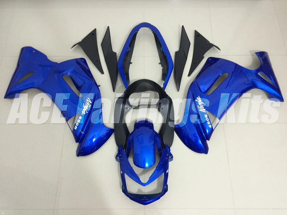 Легко Установка ABS Обтекатели комплект подходит для Kawasaki Ninja 650R ER-6F 06 07 08 650 ER6F 2006 2007 2008 Цвет: синий