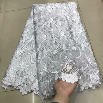 

Embroidered African Red Lace Fabric High Quality stones nigeria lace cord lace french tulle net lace for wedding dress