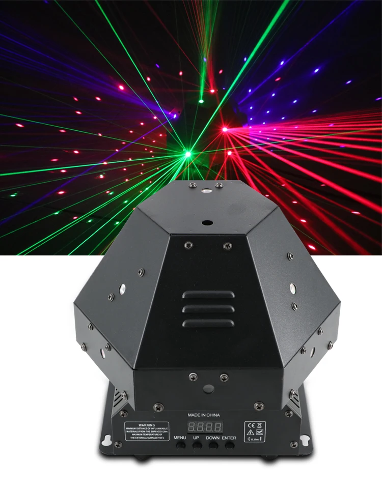 DMX 180 ° вращение RGB лазерный светильник DJ сценический светильник ing show проектор
