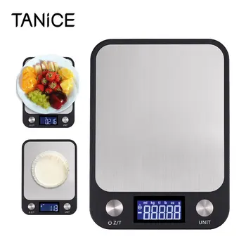 

TANiCE 5kg Capacity Multifunction Kitchen Scale Stainless Steel Digital Food Scale With LCD Display Support 7 Units to Convert