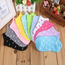 10pcs/5pair Women Cotton Socks Candy Color Heart Dot Solid Low Cut Socks for Women's Thin Socks Slippers Girls Meias Sokken Sox