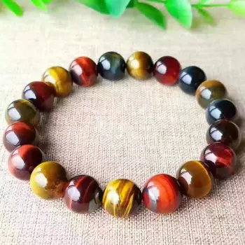 

Special Natural Colourful Tigereye Ball Bracelet Yellow Blue Tigers Recruit Wealth Hand String Crystal Men And Women Ornaments