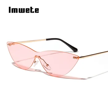 

Imwete Rimless Sunglasses Women Men Brand Cat Eye Sun Glasses Shades Ladies Luxury Designer UV400 Trendy Cateye Sunglass Female