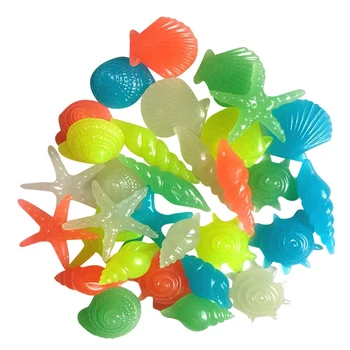 

Luminous Starfish Conch Shell Shaped Glowing Stones Decorative for Garden Aquarium Fish Tank Pool Landscape 50PCs