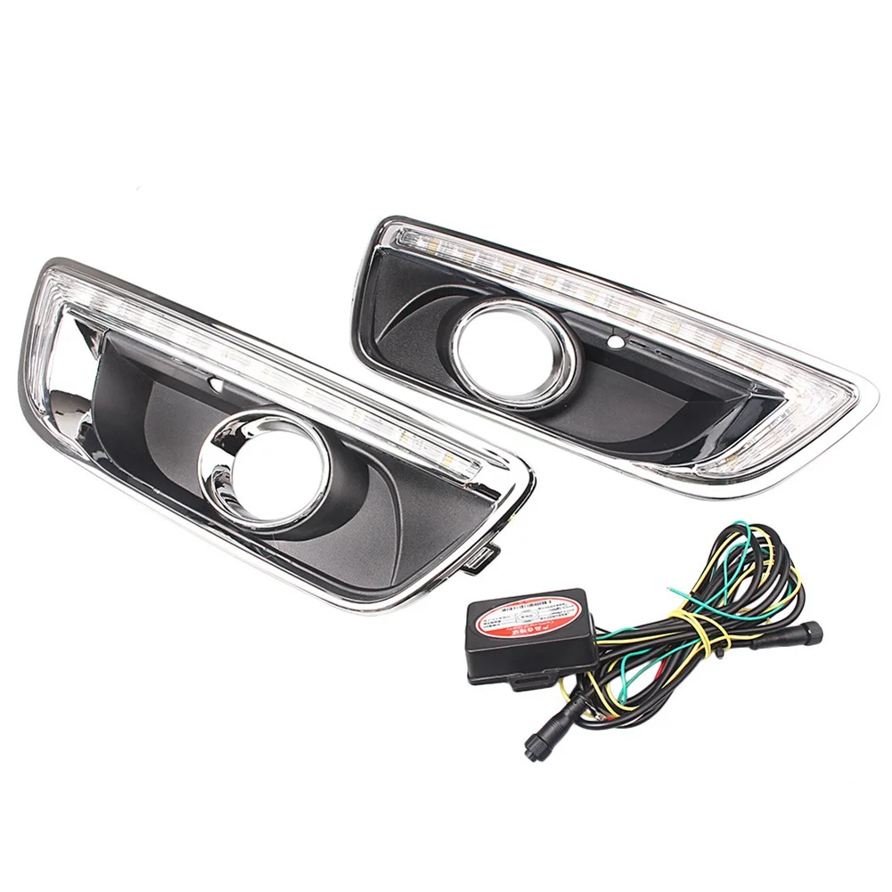 2Pcs Car Front Bumper Turn Signals Lamp Daytime Running Lights For